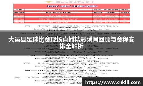 大邑县足球比赛现场直播精彩瞬间回顾与赛程安排全解析